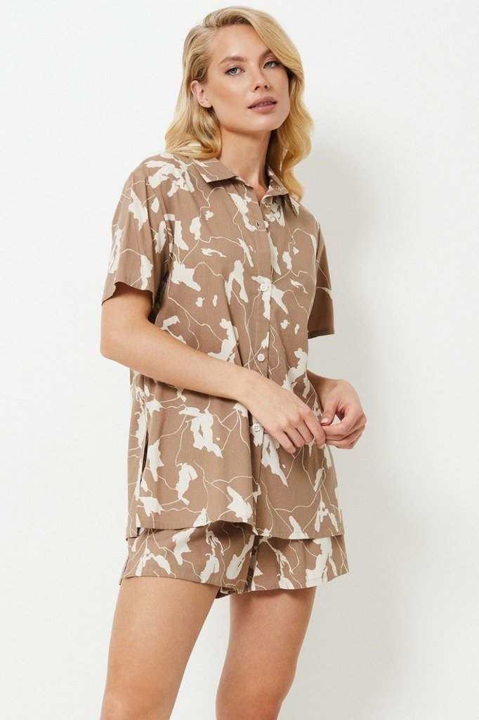 sku: MALIKA | Brand: Aruelle  | Size: XSmall Small Medium Large XLarge XXLarge  | Colors: Латте  | Бренды Aruelle | Домашняя одежда Пижамы | Title: Пижама с шортами MALIKA