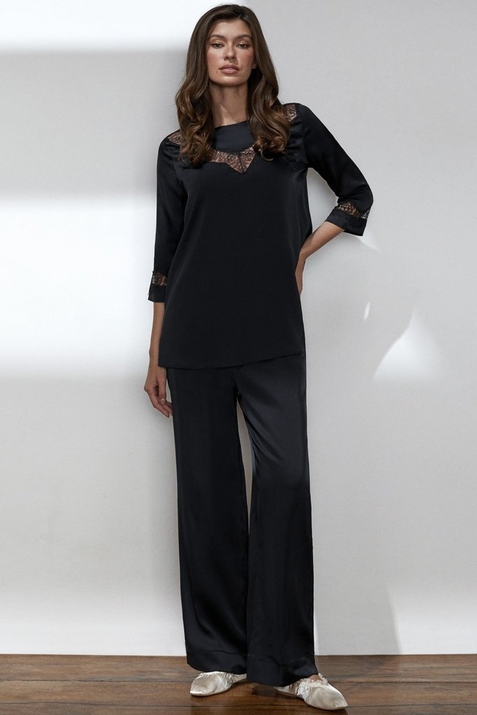 sku: 62118-2 | Brand: Laete  | Size: 52 54 44 46 48 50  | Colors: Черный  | Бренды Laete | Домашняя одежда Пижамы | Title: Пижама с брюками