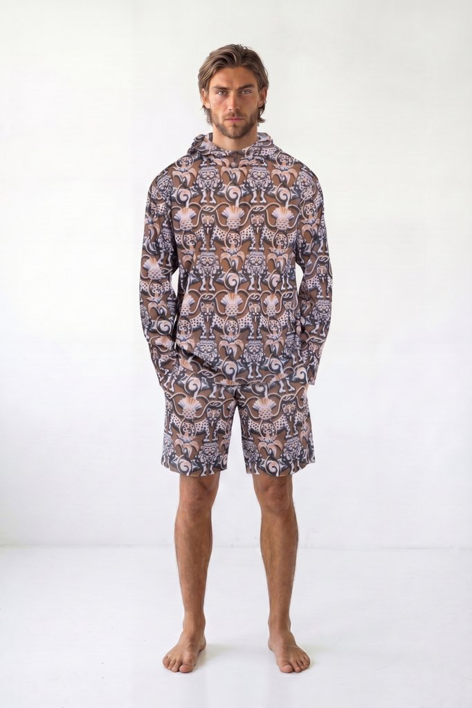 sku: 26003214 | Brand: RoDaSoleil  | Size: Small Medium Large XLarge XXLarge  | Colors: Цветной  | Бренды RoDaSoleil | Мужская коллекция Пляжная одежда | Title: Футболка СРЕДНЕВЕКОВЬЕ Коричневый с капюшоном