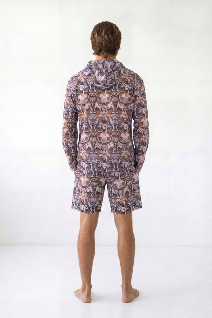 sku: 26003214 | Brand: RoDaSoleil  | Size: Small Medium Large XLarge XXLarge  | Colors: Цветной  | Бренды RoDaSoleil | Мужская коллекция Пляжная одежда | Title: Футболка СРЕДНЕВЕКОВЬЕ Коричневый с капюшоном