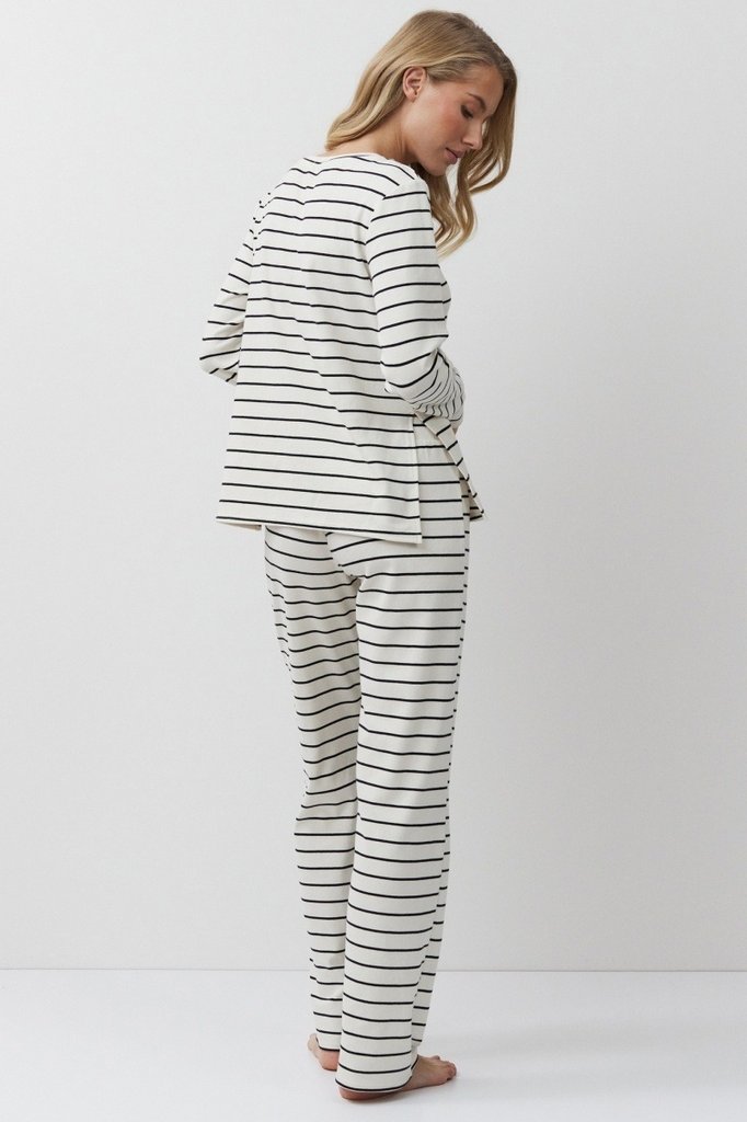 sku: JUSTINE SET | Brand: Aruelle  | Size: XSmall Small Medium Large XLarge  | Colors: Кремовый/Черный  | Бренды Aruelle | Домашняя одежда Костюмы | Title: Комплект с брюками JUSTINE SET