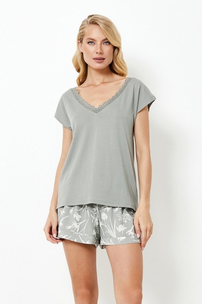 sku: FABIANA | Brand: Aruelle  | Size: XSmall Small Medium Large XLarge XXLarge  | Colors: Хаки  | Бренды Aruelle | Домашняя одежда Пижамы | Title: Пижама с шортами FABIANA