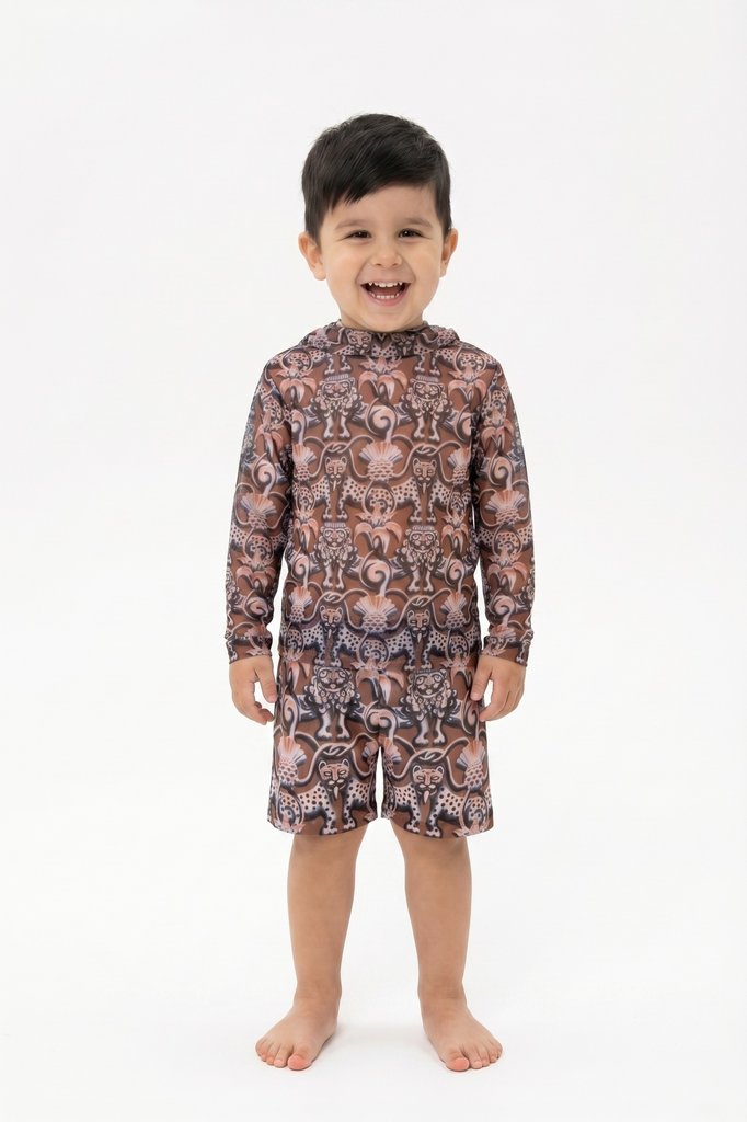 sku: 26002214 | Brand: RoDaSoleil  | Size: 104 110 116 122 128 134 140 146 152 158  | Colors: Цветной  | Бренды RoDaSoleil | Детские купальники | Title: Шорты детские СРЕДНЕВЕКОВЬЕ Коричневый