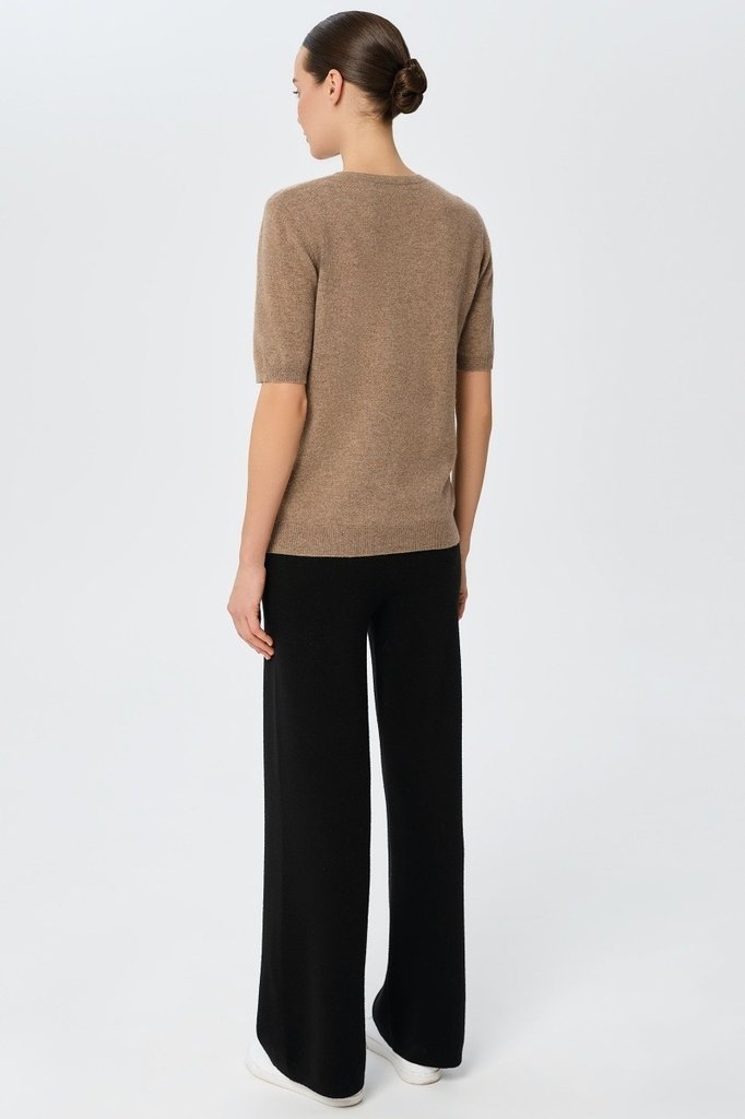 sku: W25-00CH1508 | Brand: Marc Andre  | Size: 36 38 40 42 44 46  | Colors: Коричневый  | Бренды Marc&Andre | Кашемир Джемперы | Title: Джемпер с коротким рукавом DAILY DELIGHT