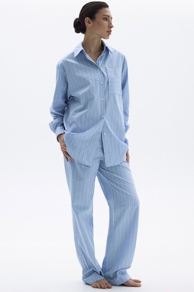 sku: 55492-1+55493-1 | Brand: Laete  | Size: 52 42 44 46 48 50  | Colors: Голубая полоска  | Бренды Laete | Домашняя одежда Пижамы | Title: Пижама с брюками
