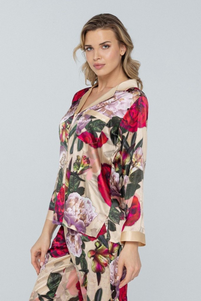 sku: W23-00SS107 | Brand: Marc Andre  | Size: 36 38 40 42 44  | Colors: Бежевый  | Бренды Marc&Andre | Домашняя одежда Рубашки | Title: Рубашка PETAL BEAUTY