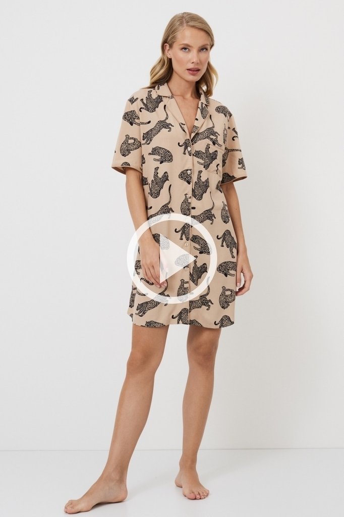 sku: SORAYA | Brand: Aruelle  | Size: XSmall Small Medium Large XLarge XXLarge  | Colors: Капучино/Черный  | Бренды Aruelle | Домашняя одежда Сорочки | Title: Сорочка SORAYA