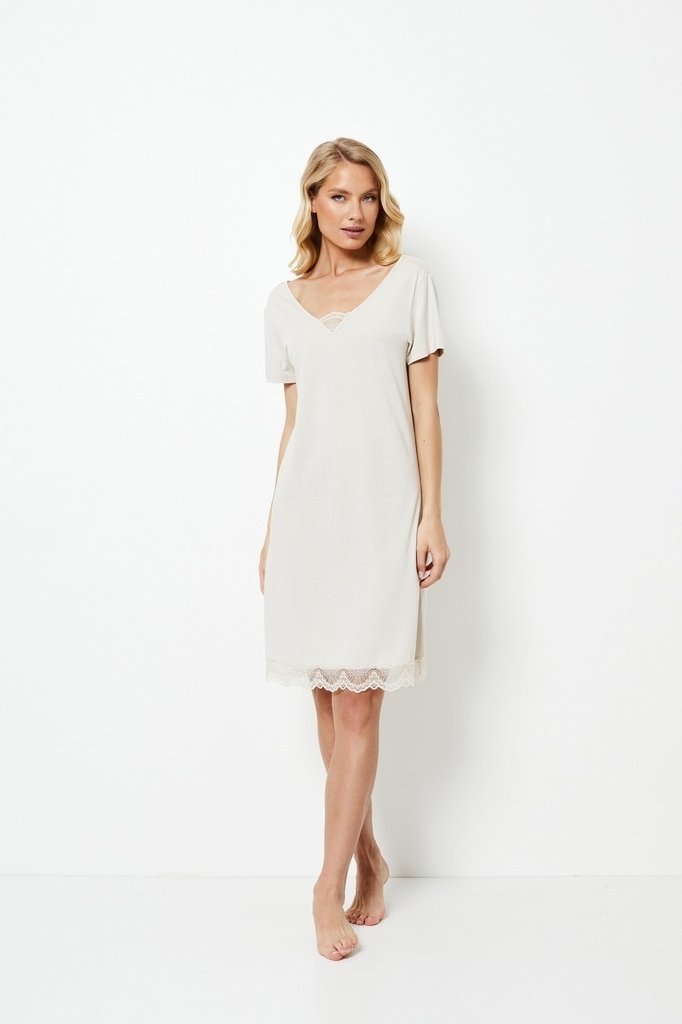 sku: EVELYN | Brand: Aruelle  | Size: XSmall Small Medium Large XLarge XXLarge  | Colors: Молочный  | Бренды Aruelle | Домашняя одежда Сорочки | Title: Сорочка EVELYN