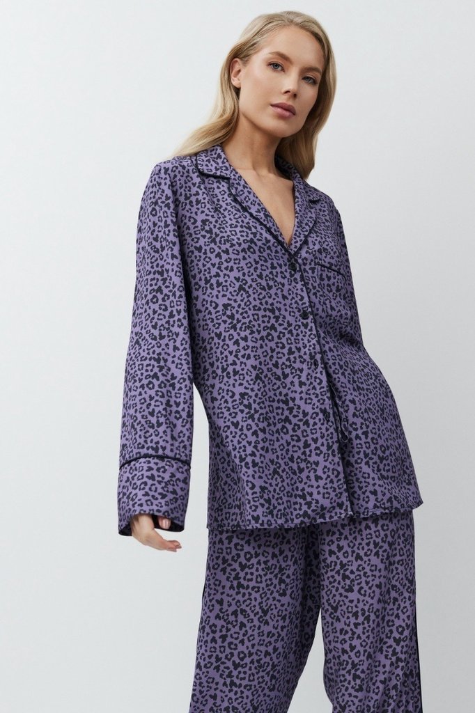 sku: ALIX | Brand: Aruelle  | Size: XSmall Small Medium Large XLarge XXLarge  | Colors: Сиреневый/Черный  | Бренды Aruelle | Домашняя одежда Пижамы | Title: Пижама с брюками ALIX