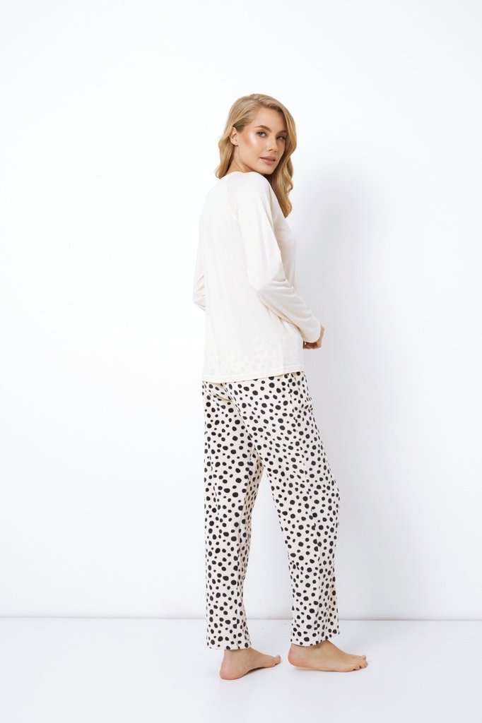 sku: GINGER | Brand: Aruelle  | Size: XSmall Small Medium Large XLarge XXLarge  | Colors: Бежевый/Черный  | Бренды Aruelle | Домашняя одежда Пижамы | Title: Пижама с брюками GINGER