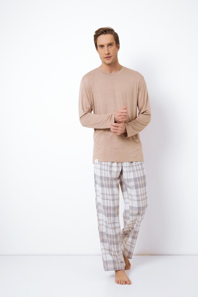 sku: AIDEN | Brand: Aruelle  | Size: Small Medium Large XLarge XXLarge  | Colors: Серый/Бежевый  | Бренды Aruelle | Мужская коллекция Пижамы | Title: Пижама с брюками AIDEN
