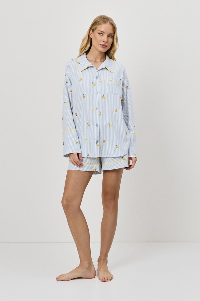 sku: LENORA | Brand: Aruelle  | Size: Small Medium Large XLarge XXLarge  | Colors: Светло-Голубой  | Бренды Aruelle | Домашняя одежда Пижамы | Title: Пижама с шортами LENORA