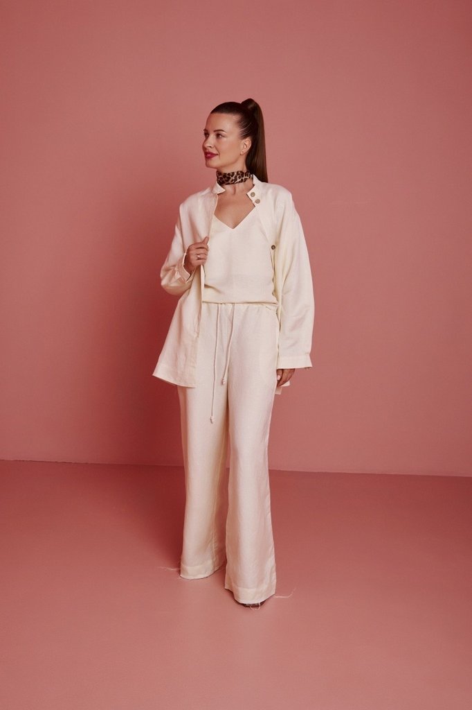 sku: BR2-ZKT-L1-LC | Brand: SHAMANI  | Size: Small Medium Large  | Colors: Молочный  | Бренды SHAMANI | Пляжная одежда | Title: Брюки ЗАКАТ
