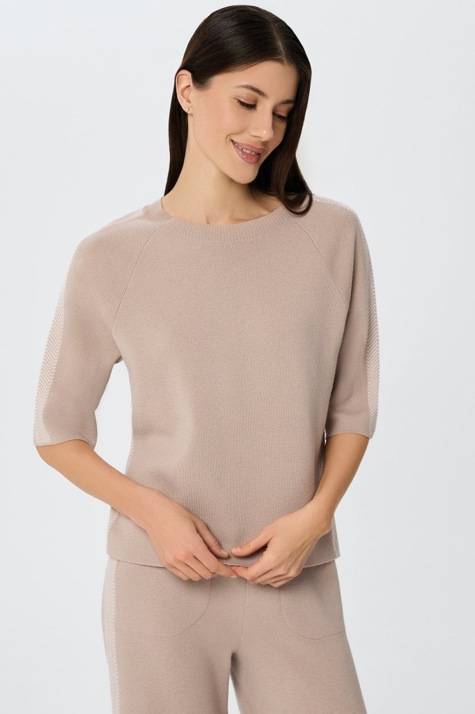 sku: W25-00CH0119 | Brand: Marc Andre  | Size: 36 38 40 42 44 46  | Colors: Бежевый  | Бренды Marc&Andre | Кашемир Джемперы | Title: Джемпер ETERNAL WAVES