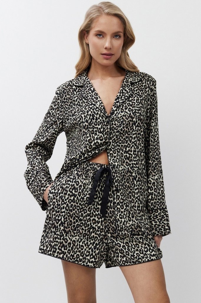 sku: LEONA | Brand: Aruelle  | Size: XSmall Small Medium Large XLarge XXLarge  | Colors: Леопард  | Бренды Aruelle | Домашняя одежда Пижамы | Title: Пижама с шортами LEONA (Копировать)