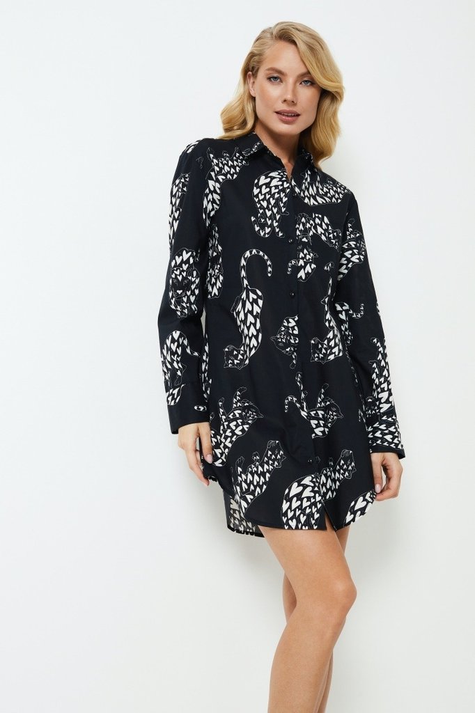 sku: TAMISHA | Brand: Aruelle  | Size: XSmall Small Medium Large XLarge XXLarge  | Colors: Черный/Белый  | Бренды Aruelle | Домашняя одежда Сорочки | Title: Сорочка TAMISHA