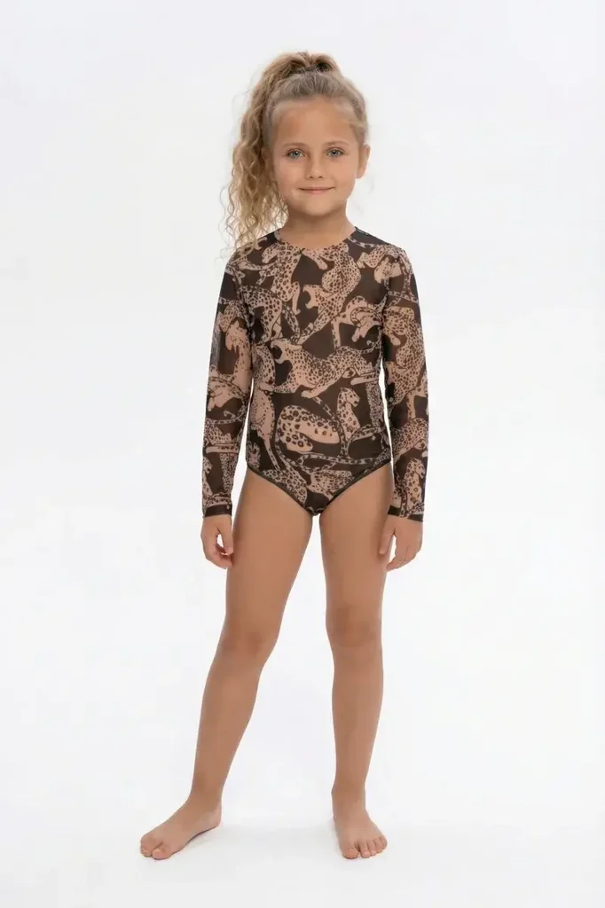 sku: 25002326 | Brand: RoDaSoleil  | Size: 104 110 116 122 134 140 146 152 158  | Colors: Цветной  | Бренды RoDaSoleil | Детские купальники | Title: Слитный купальник ДИКАЯ КОШКА