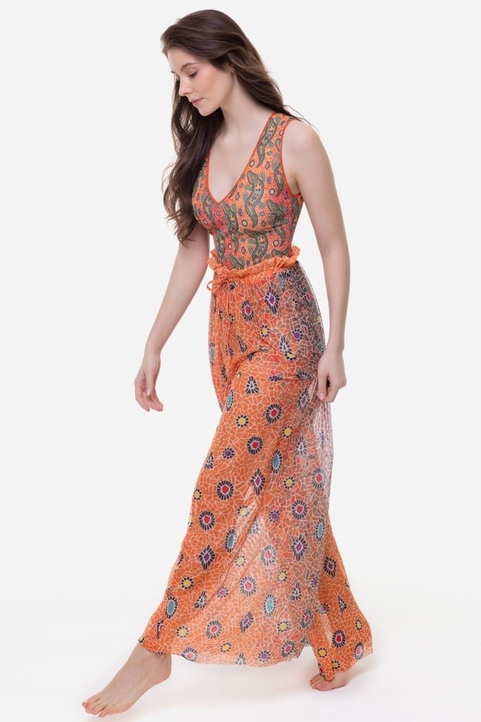 sku: 25002058 | Size: Onesize  | Colors: Оранжевый  | Бренды RoDaSoleil | Пляжная одежда | Title: Брюки КРОКОДИЛ ОРАНЖЕВЫЙ