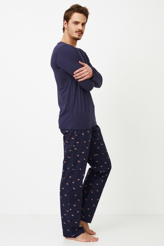 sku: BEN BLUE | Brand: Aruelle  | Size: Small Medium Large XLarge XXLarge  | Colors: Темно-синий  | Бренды Aruelle | Мужская коллекция Пижамы | Title: Пижама с брюками BEN BLUE