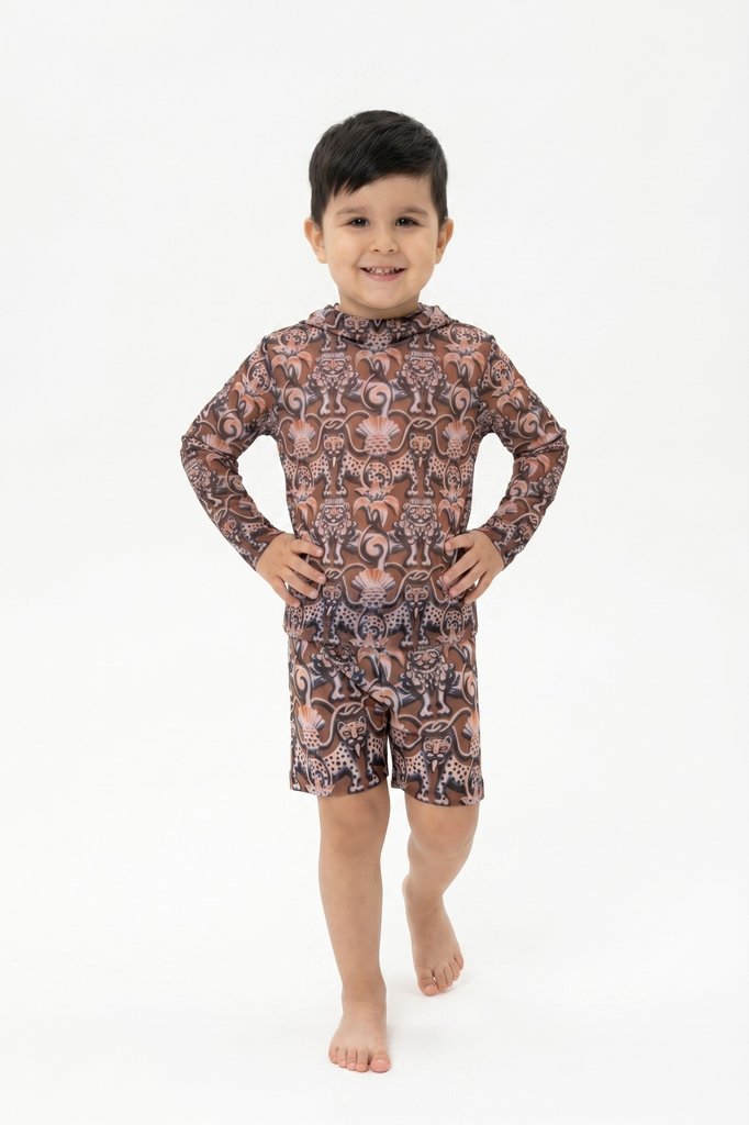 sku: 26002214 | Brand: RoDaSoleil  | Size: 104 110 116 122 128 134 140 146 152 158  | Colors: Цветной  | Бренды RoDaSoleil | Детские купальники | Title: Шорты детские СРЕДНЕВЕКОВЬЕ Коричневый