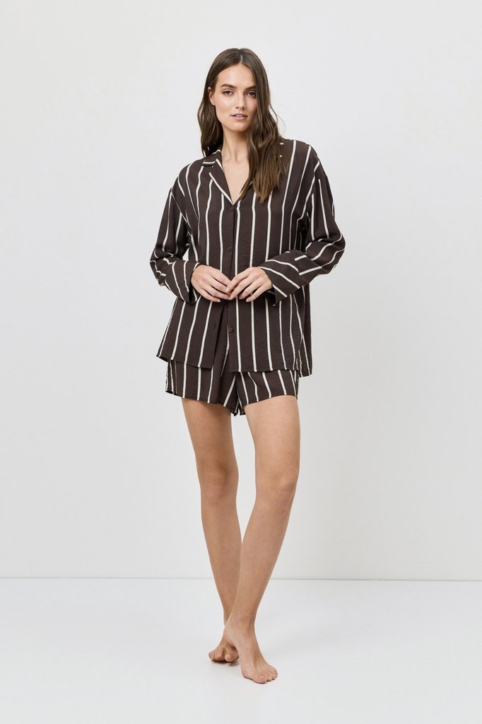 sku: CEDAR | Brand: Aruelle  | Size: XSmall Small Medium Large XLarge XXLarge  | Colors: Шоколадный/Молочный  | Бренды Aruelle | Домашняя одежда Костюмы | Title: Комплект с шортами CEDAR