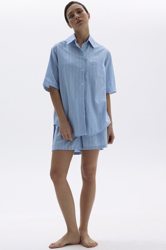 sku: 55490-1+55491-1 | Brand: Laete  | Size: 42 44 46 48 50  | Colors: Голубая полоска  | Бренды Laete | Домашняя одежда Пижамы | Title: Пижама с шортами