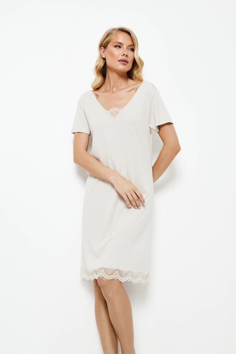 sku: EVELYN | Brand: Aruelle  | Size: XSmall Small Medium Large XLarge XXLarge  | Colors: Молочный  | Бренды Aruelle | Домашняя одежда Сорочки | Title: Сорочка EVELYN
