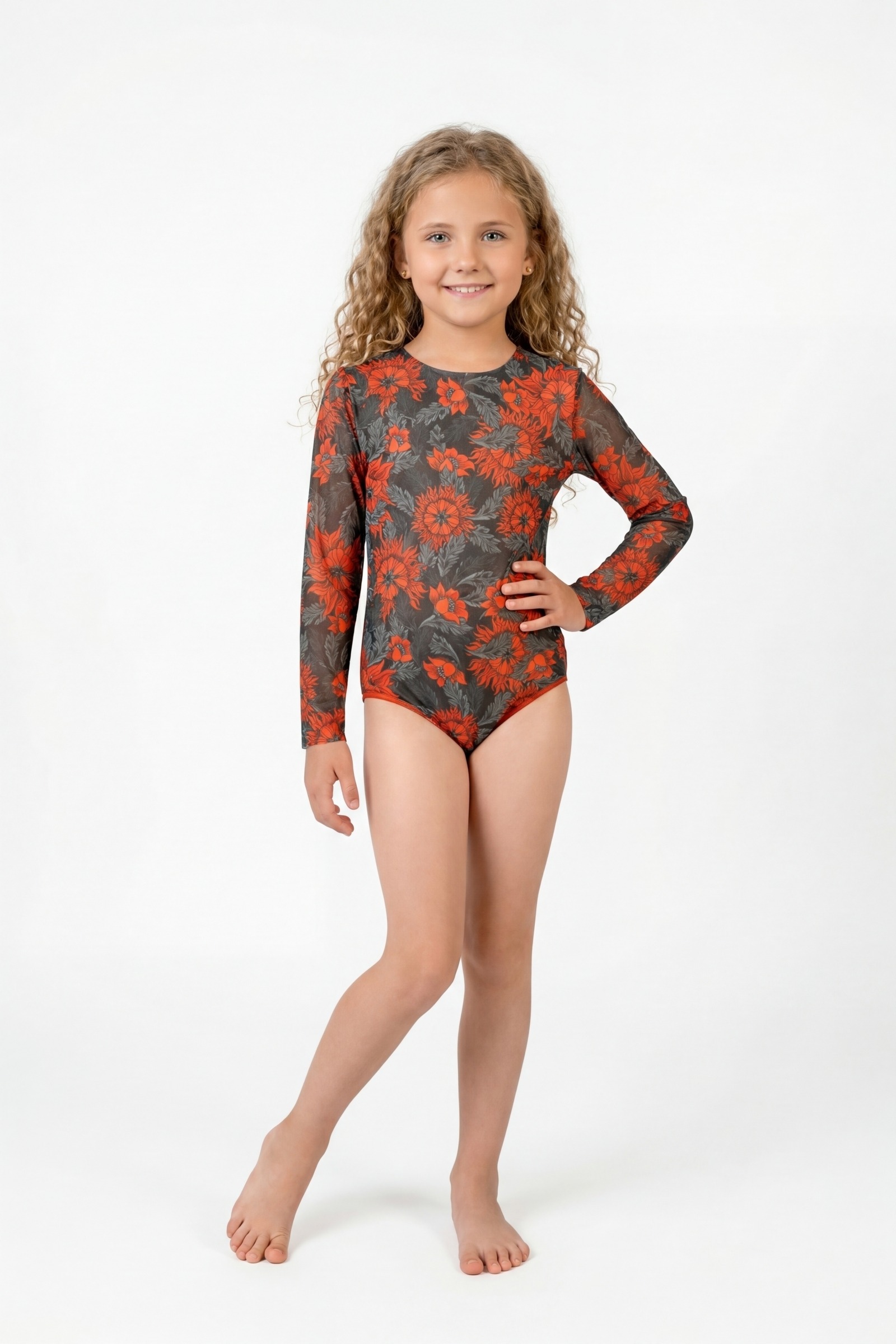 sku: 26002360 | Brand: RoDaSoleil  | Size: 104 110 116 122 128 134 140 146 152 158  | Colors: Цветной  | Бренды RoDaSoleil | Детские купальники | Title: Слитный купальник АРКАН СОЛНЦЕ Оранжевый
