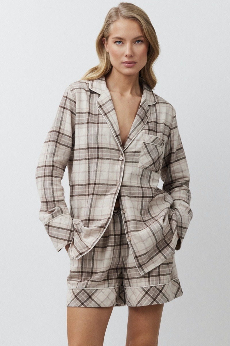 sku: MAELLE | Brand: Aruelle  | Size: XSmall Small Medium Large XLarge XXLarge  | Colors: Бежевый  | Бренды Aruelle | Домашняя одежда Пижамы | Title: Пижама с шортами MAELLE