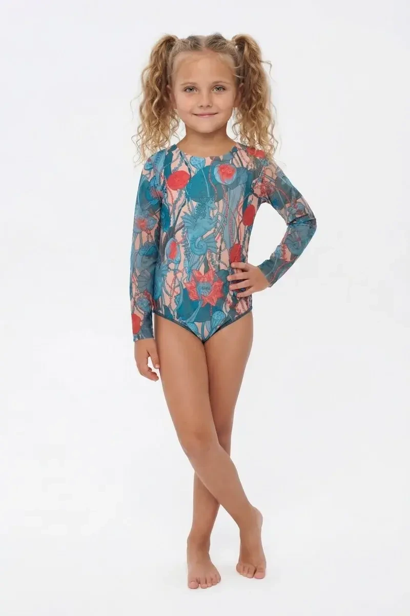 sku: 24002310 | Brand: RoDaSoleil  | Size: 104 110 116 122 128 134 140 146 152  | Colors: Цветной  | Бренды RoDaSoleil | Детские купальники | Title: Слитный купальник МОРСКИЕ ЕДИНОРОГИ