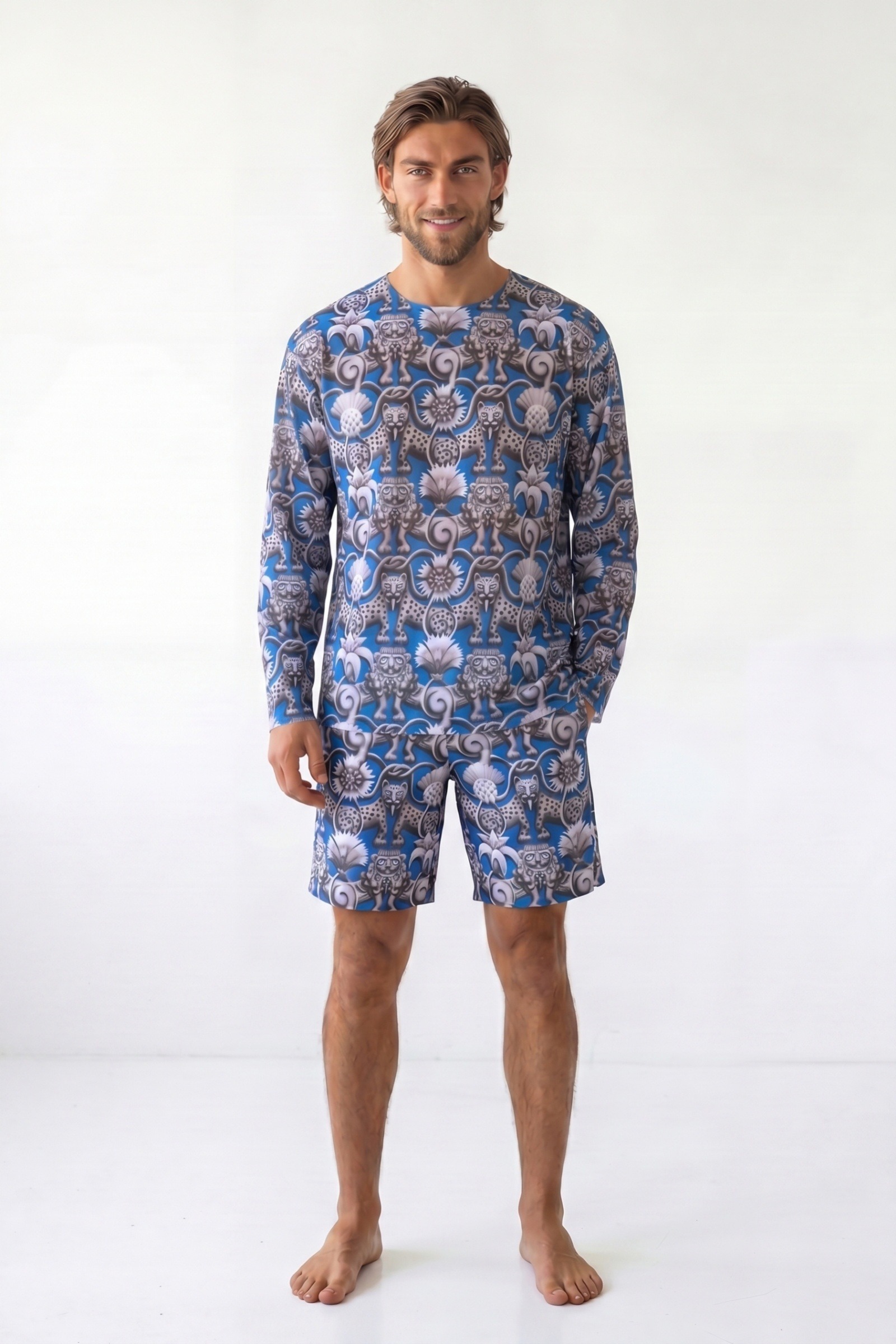 sku: 26003318 | Brand: RoDaSoleil  | Size: Small Medium Large XLarge XXLarge  | Colors: Цветной  | Бренды RoDaSoleil | Мужская коллекция Пляжная одежда | Title: Футболка СРЕДНЕВЕКОВЬЕ Синий