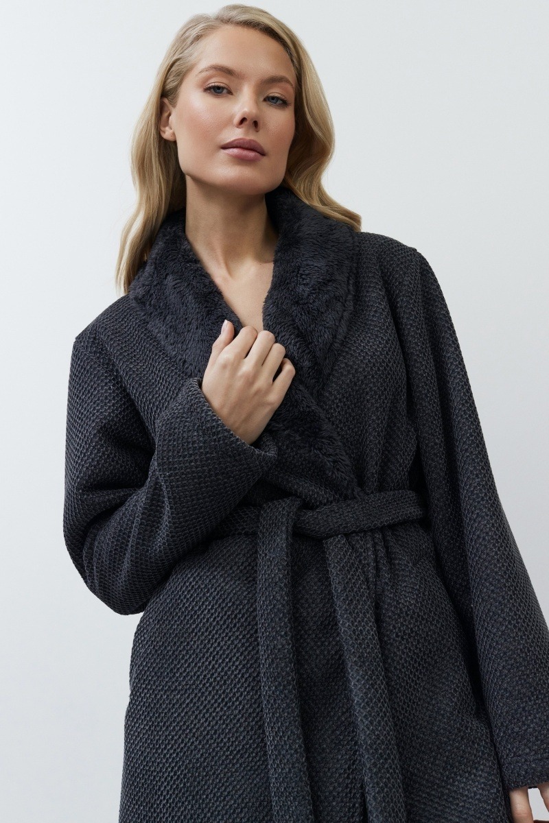 sku: GEORGIA | Brand: Aruelle  | Size: XSmall Small Medium Large XLarge  | Colors: Графит  | Бренды Aruelle | Домашняя одежда Халаты | Title: Халат GEORGIA
