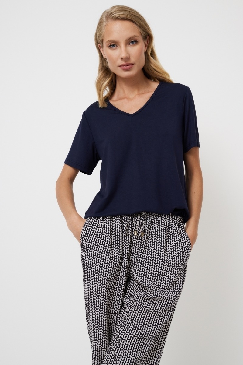 sku: ISOBELL | Brand: Aruelle  | Size: XSmall Small Medium Large XLarge XXLarge  | Colors: Темно Синий/Графит  | Бренды Aruelle | Домашняя одежда Пижамы | Title: Пижама с брюками ISOBELL