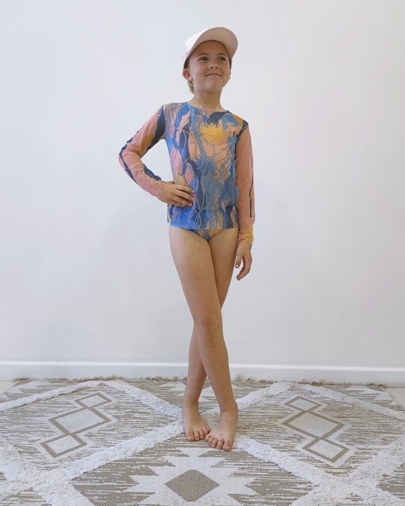 sku: 19002451 | Brand: RoDaSoleil  | Size: 104 110 116 122 128 134 140 146  | Colors: Голубой  | Бренды RoDaSoleil | Детские купальники | Title: Футболка МЕДУЗА