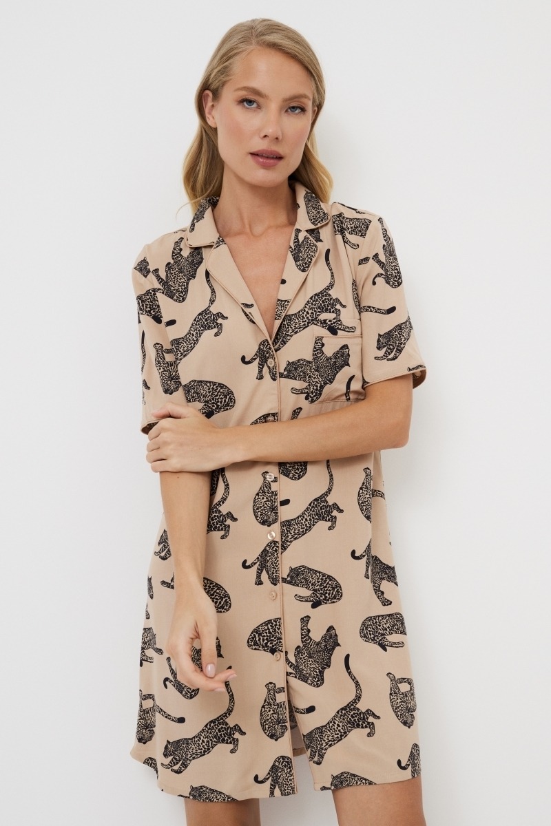 sku: SORAYA | Brand: Aruelle  | Size: XSmall Small Medium Large XLarge XXLarge  | Colors: Капучино/Черный  | Бренды Aruelle | Домашняя одежда Сорочки | Title: Сорочка SORAYA