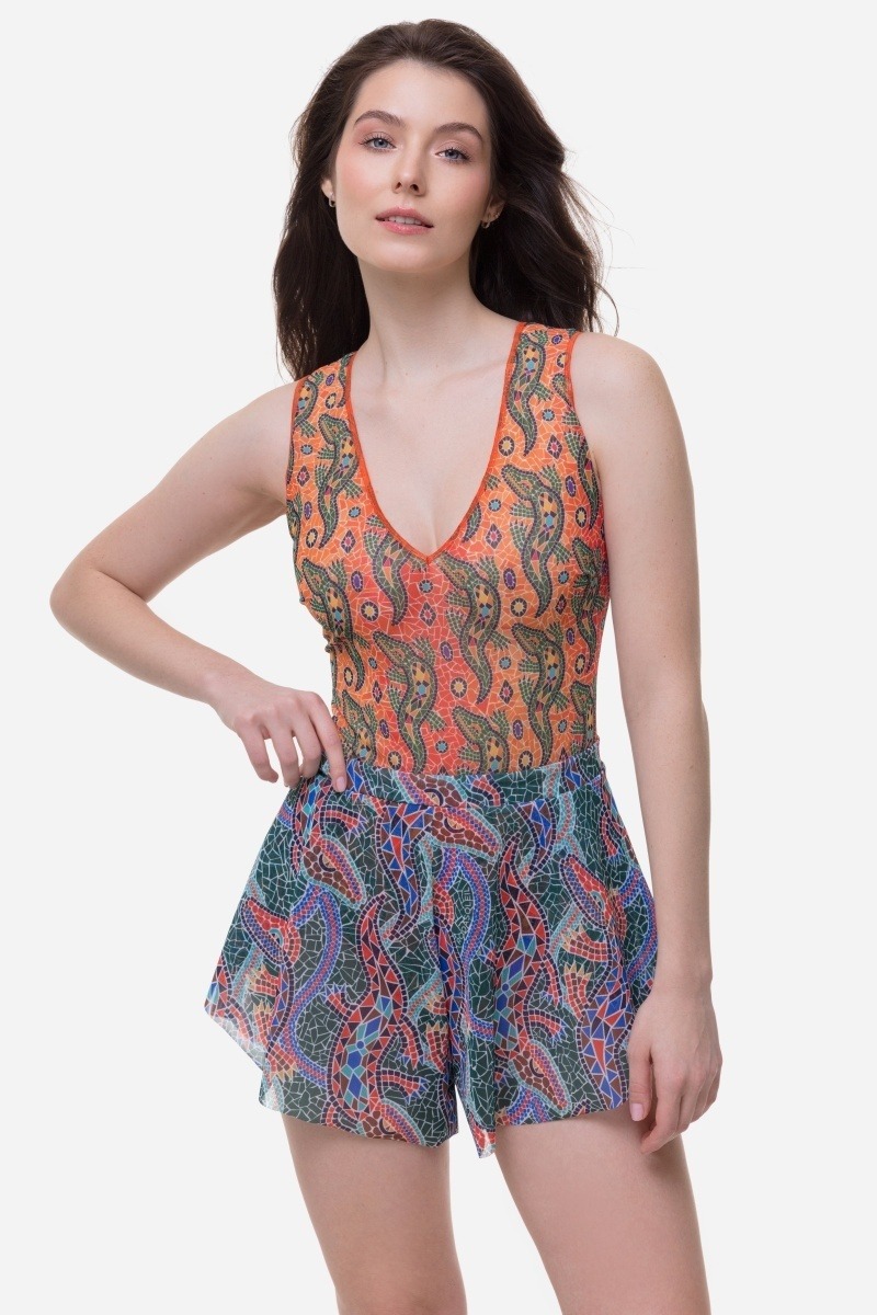 sku: 25001673 | Brand: RoDaSoleil  | Size: XSmall Small Medium Large  | Colors: Цветной  | Бренды RoDaSoleil | Пляжная одежда | Title: Шорты КРОКОДИЛ МУЛЬТИКОЛОР ПАТТЕРН