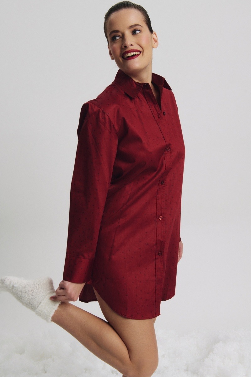 sku: VITTORIA | Brand: Aruelle  | Size: XSmall Small Medium Large XLarge XXLarge  | Colors: Бургундское вино  | Бренды Aruelle | Домашняя одежда Сорочки | Title: Сорочка VITTORIA