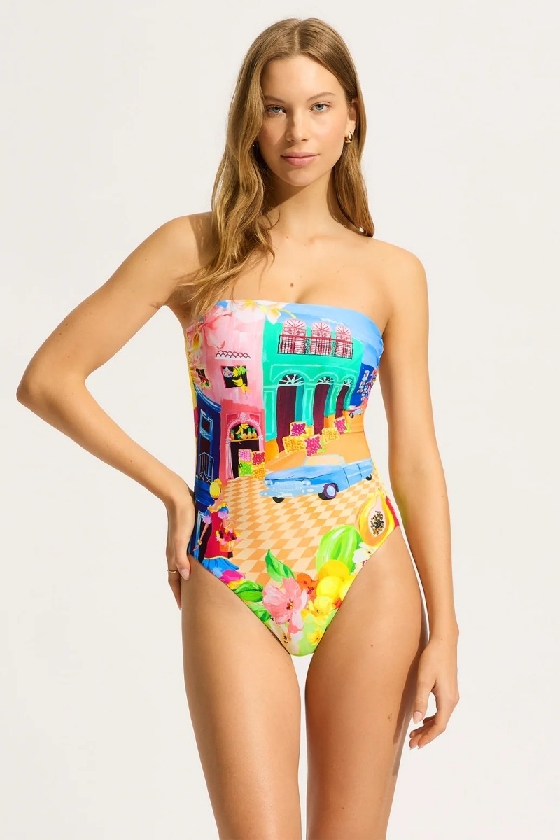 sku: 11117DD231 | Brand: Seafolly  | Size: Small Medium Large  | Colors: Бирюзовый  | Бренды Seafolly | Купальники Слитные | Title: Купальник слитный CUBA