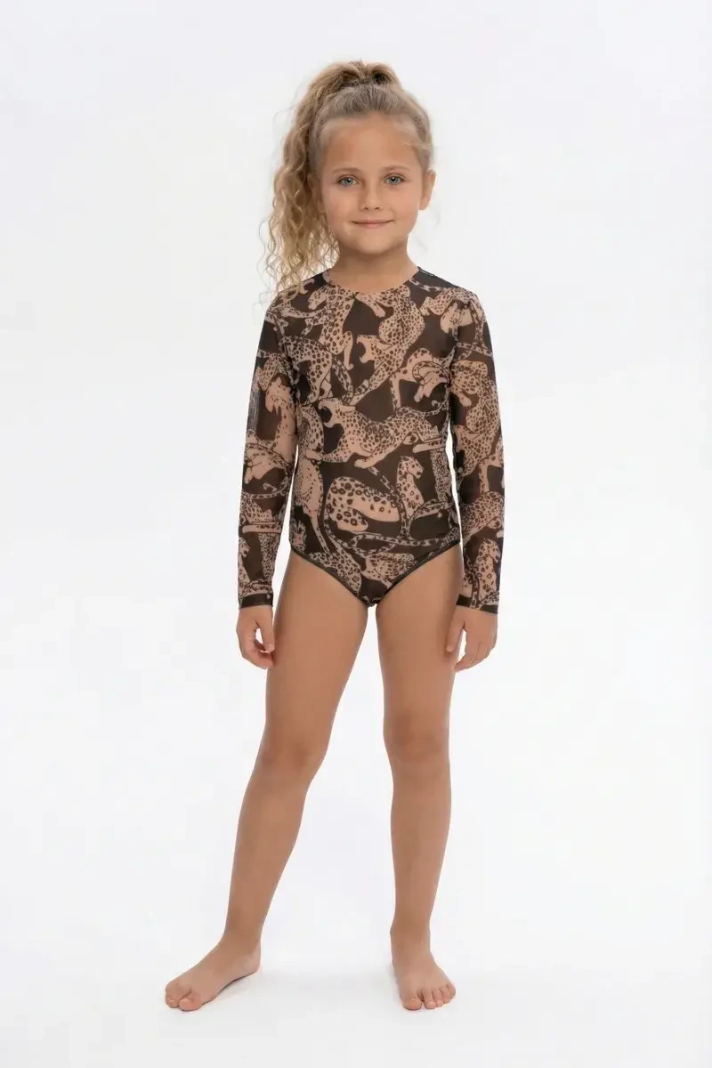 sku: 25002326 | Brand: RoDaSoleil  | Size: 104 110 116 122 134 140 146 152 158  | Colors: Цветной  | Бренды RoDaSoleil | Детские купальники | Title: Слитный купальник ДИКАЯ КОШКА