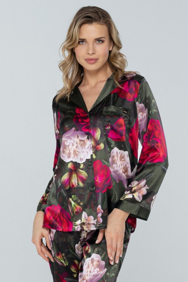 sku: W23-00SS207 | Brand: Marc Andre  | Size: 36 38 40 42 44  | Colors: Оливковый  | Бренды Marc&Andre | Домашняя одежда Рубашки | Title: Рубашка PETAL BEAUTY