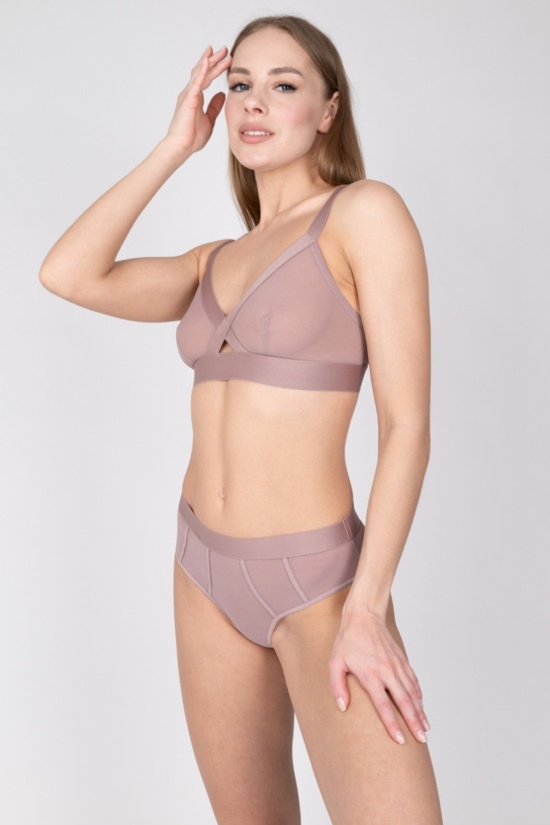 sku: 64075 | Brand: Rose&Petal  | Size: XSmall Small Medium Large XLarge  | Colors: Золотистый Загар Серо-зеленый Серо-коричневый Черный  | Бренды Rose&Petal | Трусы Нижнее белье Бразильяна | Title: Бразильяна TULLE GRAPHIQUE